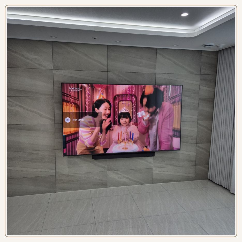 송해면 벽걸이TV